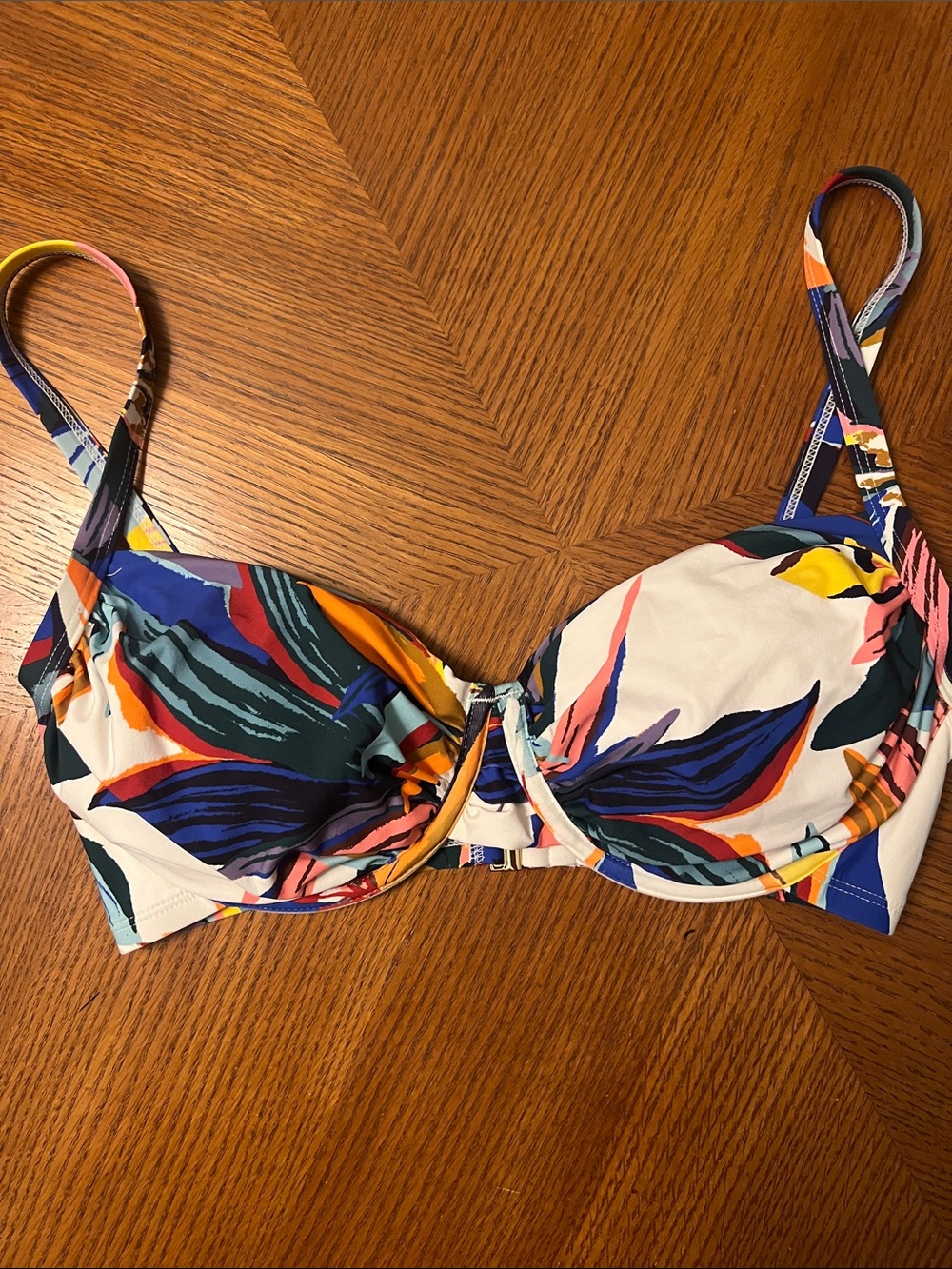 Anne Cole 34DD/36D Colorful Abstract Print Bikini Top - Multicolor B34